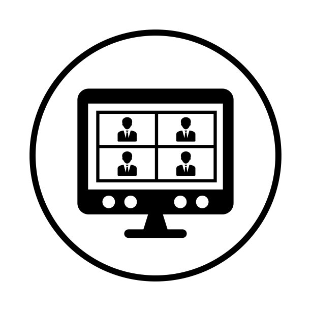 发布会上,在线课堂。黑色的矢量图形。图片下载