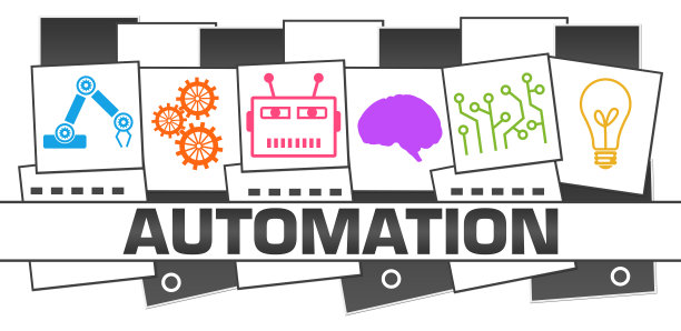 自动化暗彩色AI符号方块网格图片下载