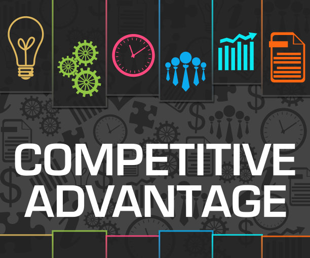 竞争优势暗彩色条纹符号图片下载