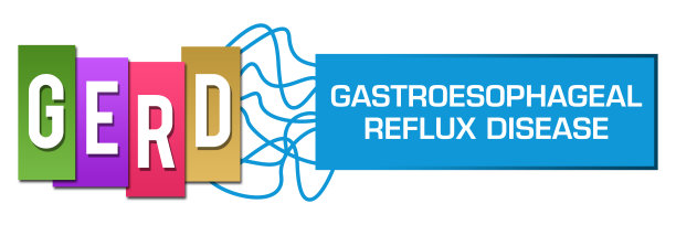 胃食管反流病彩色条纹框文本水平图片下载