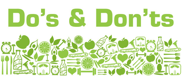 注意事项和不注意事项绿色健康符号底部文本图片下载