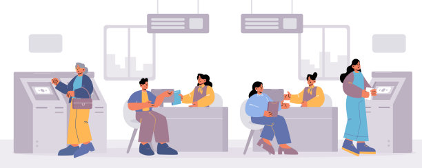 访问银行办公室的人，前台的客户图片下载