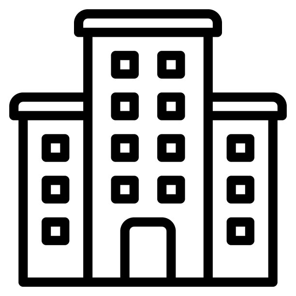建筑图标矢量插画图片下载