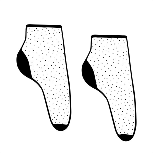 矢量手绘可爱的袜子。女子袜子素描涂鸦风格。图片下载