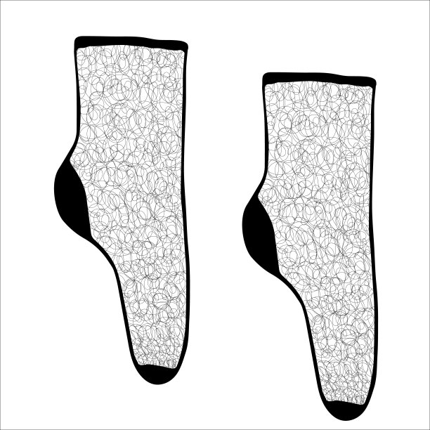 矢量手绘可爱的蕾丝袜子。女人花边袜子素描涂鸦风格。图片下载