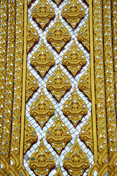 古建筑古建筑ubosot教堂在泰国Nonthaburi Bangbuathong的Wat Bang Phai寺庙皇家修道院图片下载