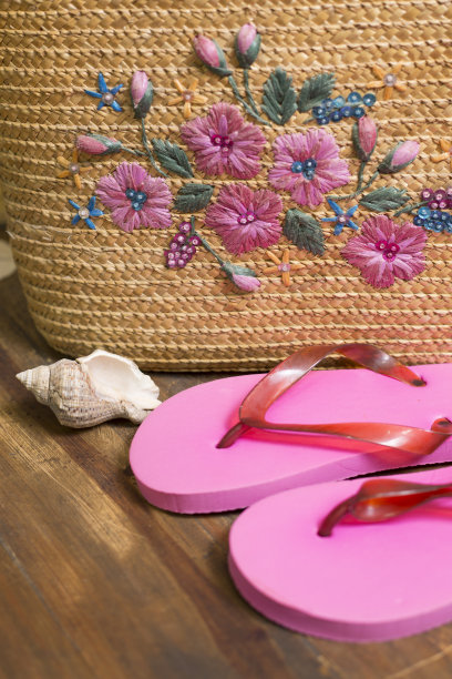 在海滩上捡贝壳度假。图片下载