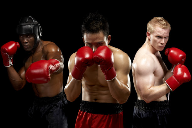 黑人,黄种人,白种人拳击手群像图片下载