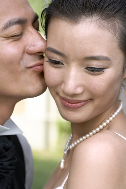 新郎亲吻新娘图片下载