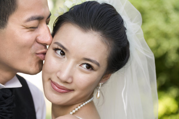 新郎亲吻新娘图片下载