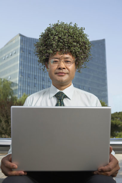 商务男士与笔记本电脑图片下载