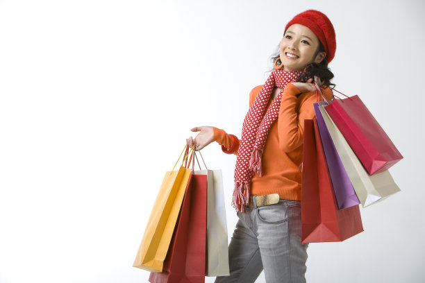 年轻女子购物图片下载