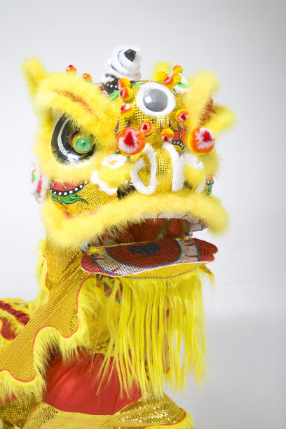 黄色醒狮头图片下载