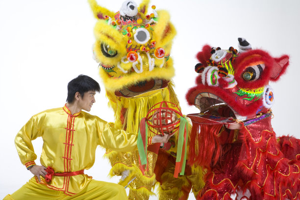 逗对狮图片下载