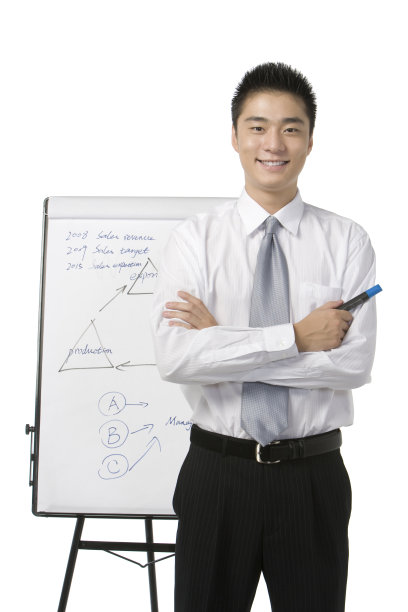 商务男士和白板图片下载