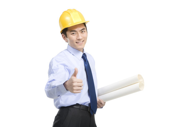 商务两位男士设计师手拿图纸图片下载