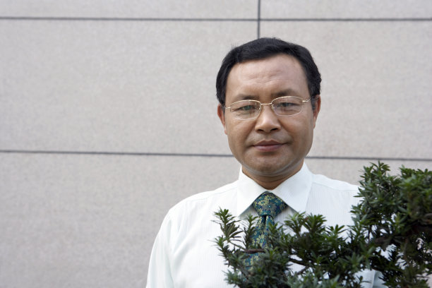 商务男士与盆栽图片下载