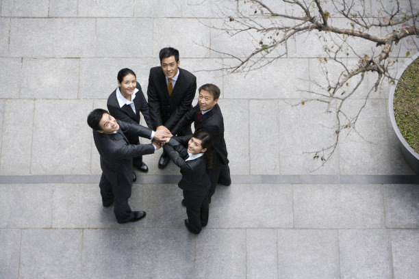 商务团队俯拍图片下载