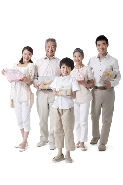 快乐家庭和礼物盒图片下载