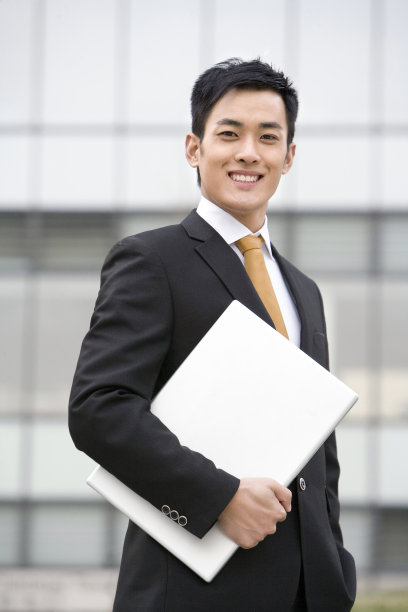 商务男士和笔记本电脑图片下载