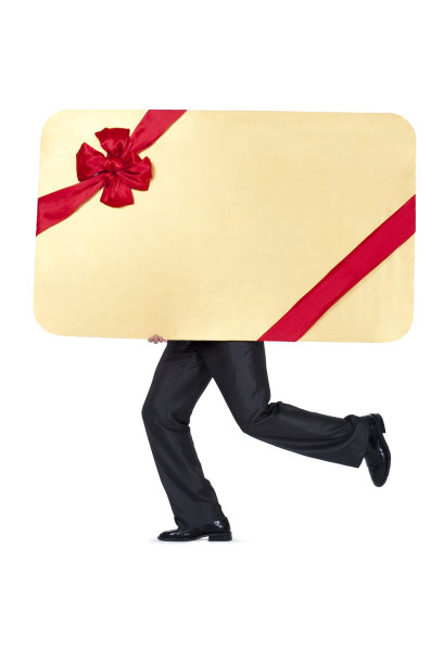 商务人士和礼品卡图片下载