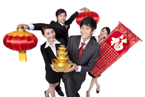 商务人士恭贺新年图片下载