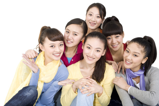 年轻女性群体像图片下载