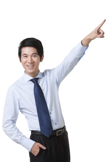 青年商务男士手指某物品图片下载