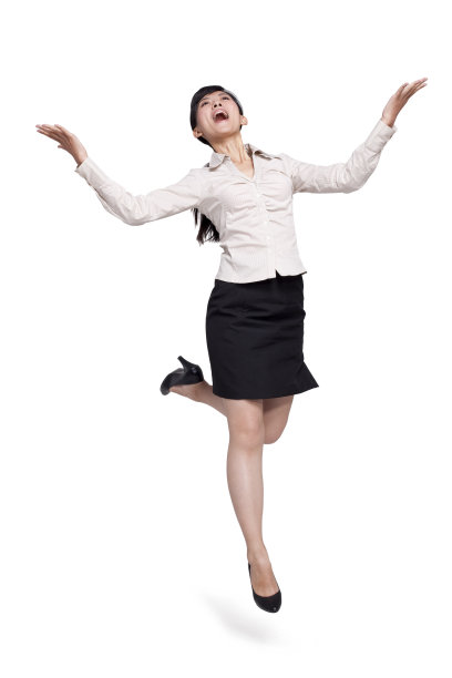 商务女士跳跃图片下载