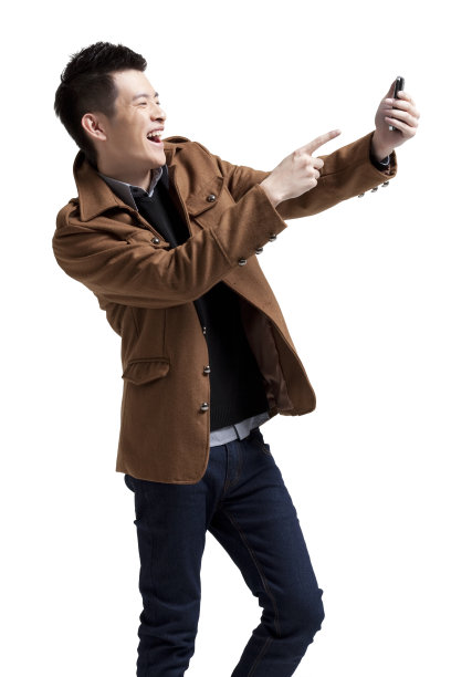 时尚青年男子和手机图片下载