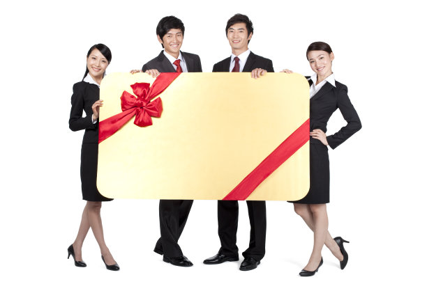 商务人士和礼品卡图片下载