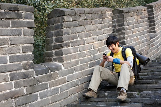 活力青年登长城图片下载