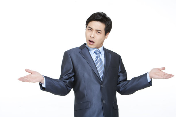 青年商务男士摊开双手图片下载