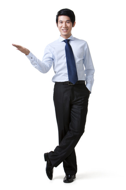 青年商务男士手托某物图片下载