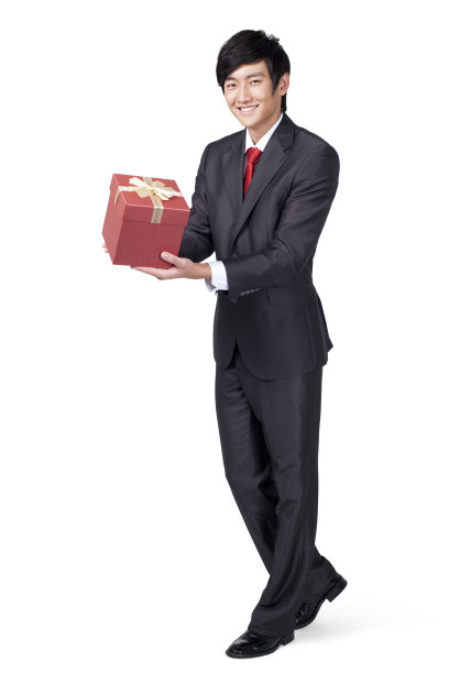 商务男士和礼物盒图片下载