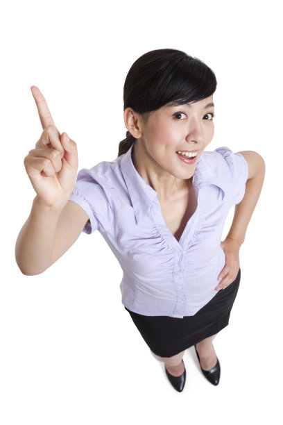 商务女士竖起手指图片下载