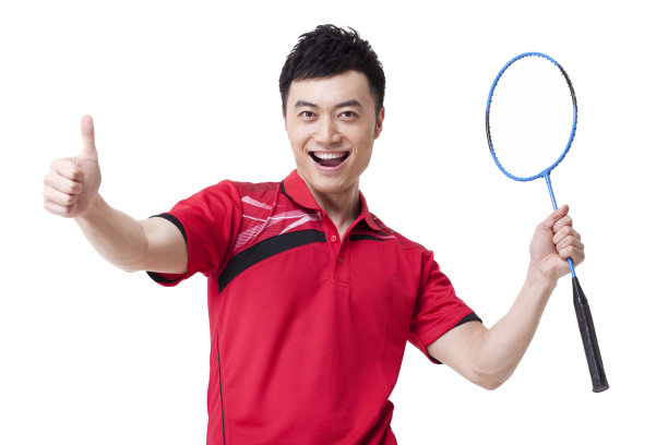 羽毛球运动员竖起大拇指图片下载
