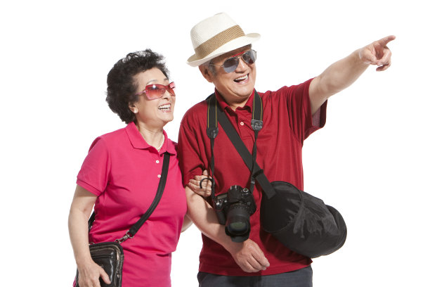 老年夫妇旅游肖像图片下载