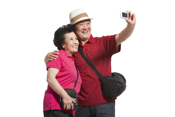 老年夫妇旅游肖像图片下载