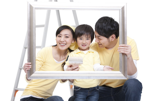 一家三口肖像图片下载