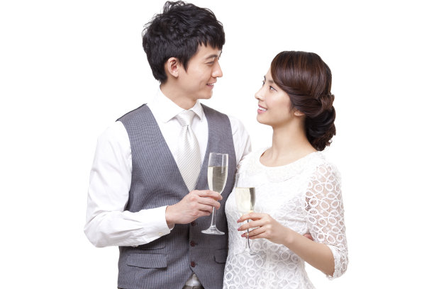 年轻情侣与香槟图片下载