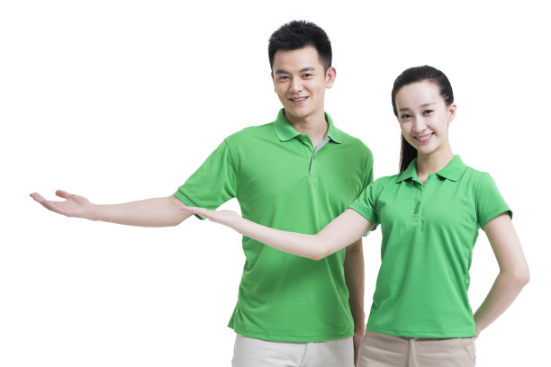 志愿者做邀请手势图片下载