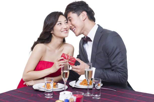 浪漫的情侣在餐厅约会图片下载