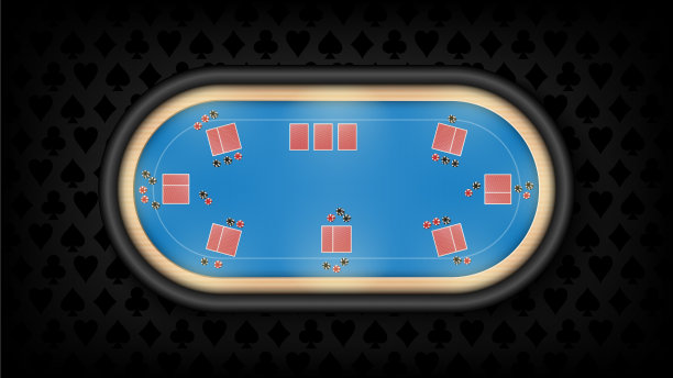 扑克桌绿色布在黑暗的背景图片下载