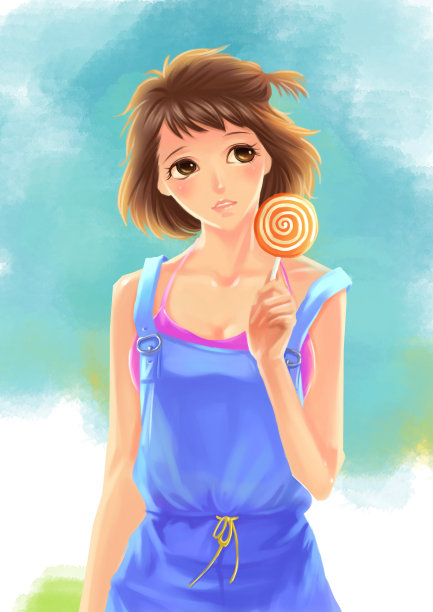 美女插画图片下载