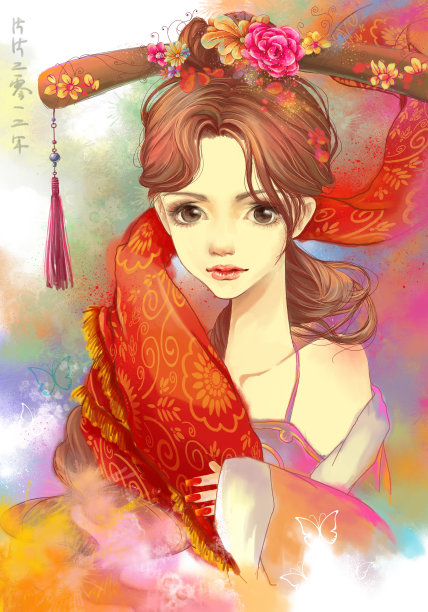 古代美女插画图片下载