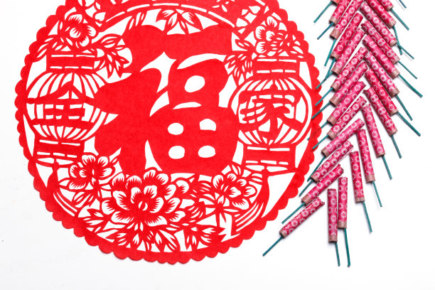 福字和鞭炮图片下载