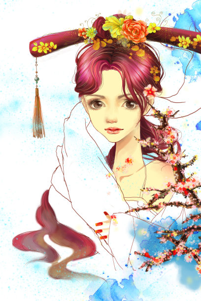 古代美女插画图片下载