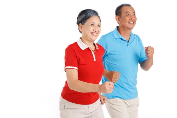 老年夫妇跑步图片下载