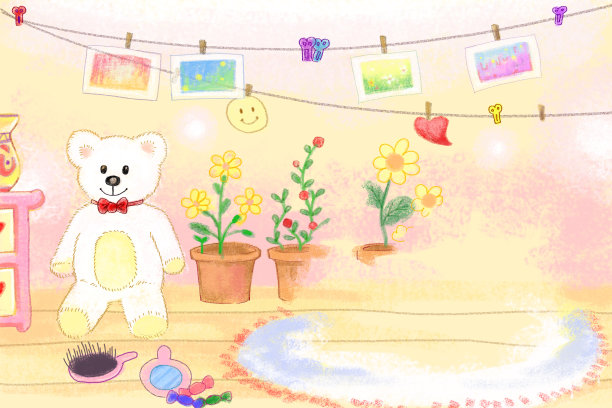 儿童房间插画图片下载